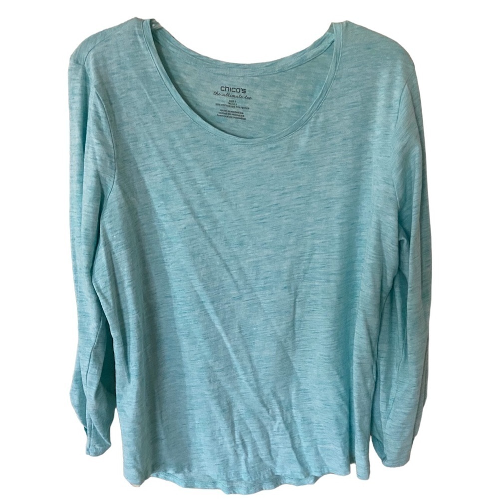 Chico’s Ultimate tee size 2 in turquoise color